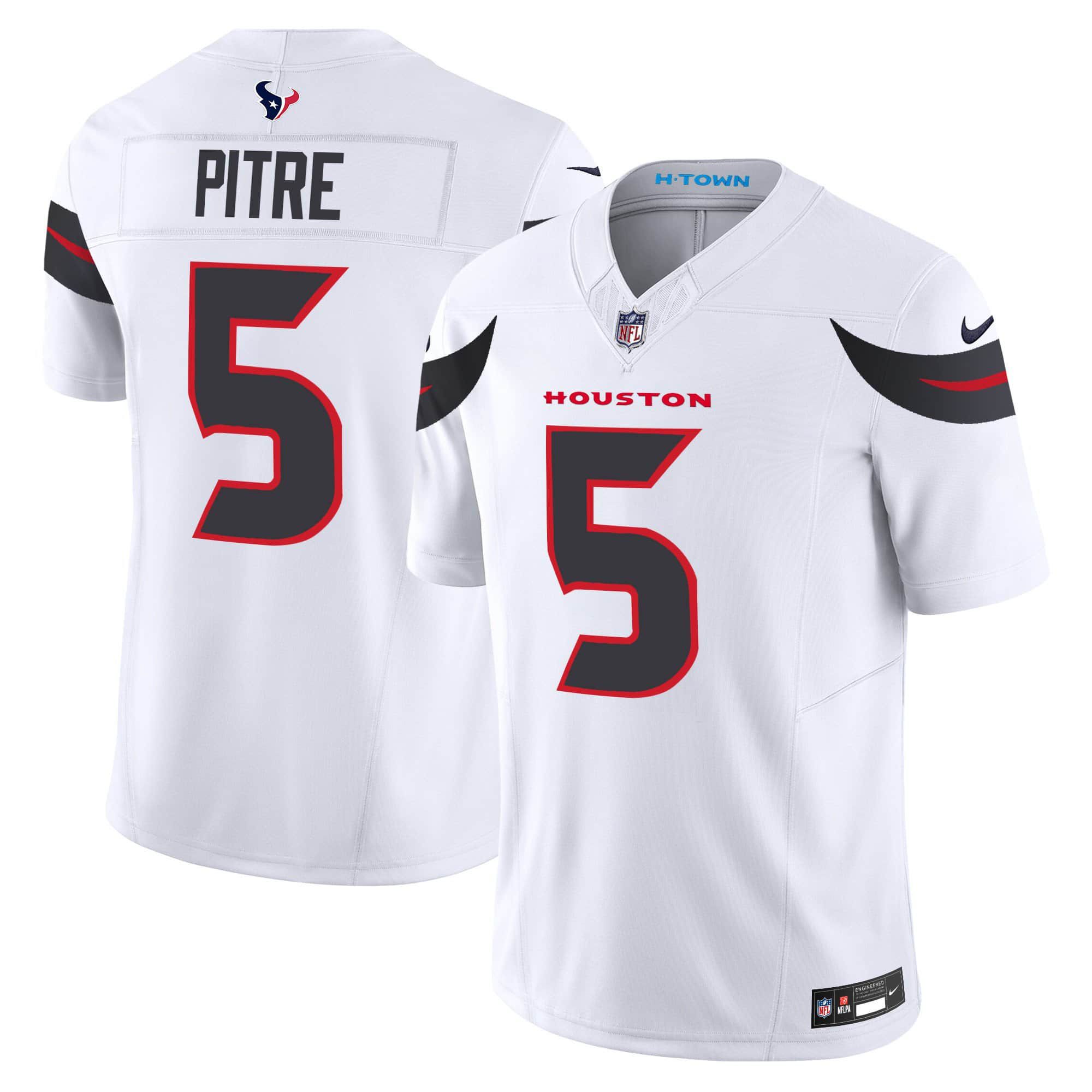 Men Houston Texans #5 Pitre White 2024 Nike Vapor Limited NFL Jersey